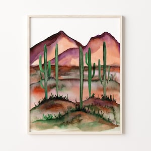 Desert Watercolor Print by HippieHoppy