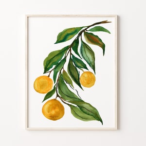 Orange Artwork Watercolor Painting Print