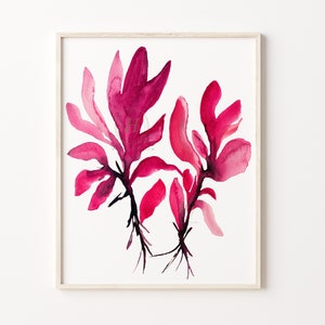 Seaweed Watercolor Print: Coastal Wall Art