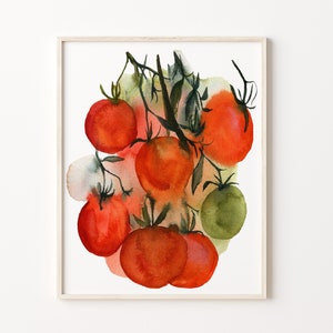 TOMATOES watercolor painting print by Crystal Cortez
