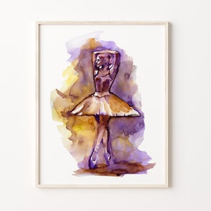 Ballerina Watercolor Print, ballerina painting, wall art, girls room décor
