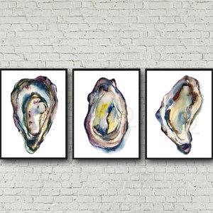 Oyster set of 3 Art Prints by HippieHoppy