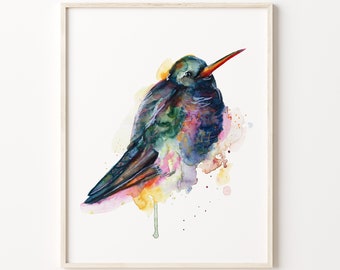 Hummingbird Watercolor Print