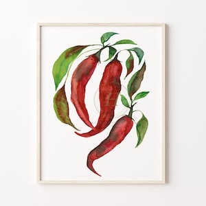 Red Jalapeno Pepper Watercolor Print