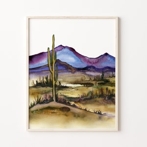 Desert Watercolor Print Wall Decor by HippieHoppy