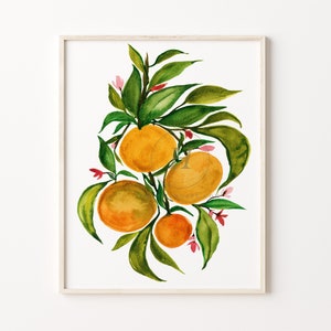 Orange Artwork Watercolor Painting Print
