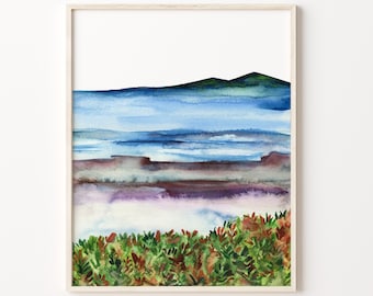Ocean Watercolor Print