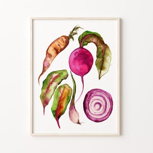Vegetable Print, Botanical Print, Vegan Print, Botanical Wall Décor, Kitchen Print, Vegetables Décor