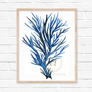 blue coral watercolor painting