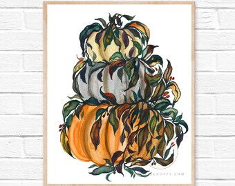 Fall Pumpkins Printable, Painted by HippieHoppy