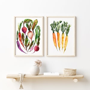 Vegetables Watercolor Prints set of 2