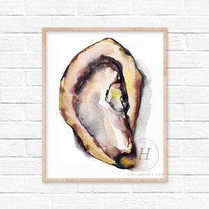 Oyster Shell Watercolor Print