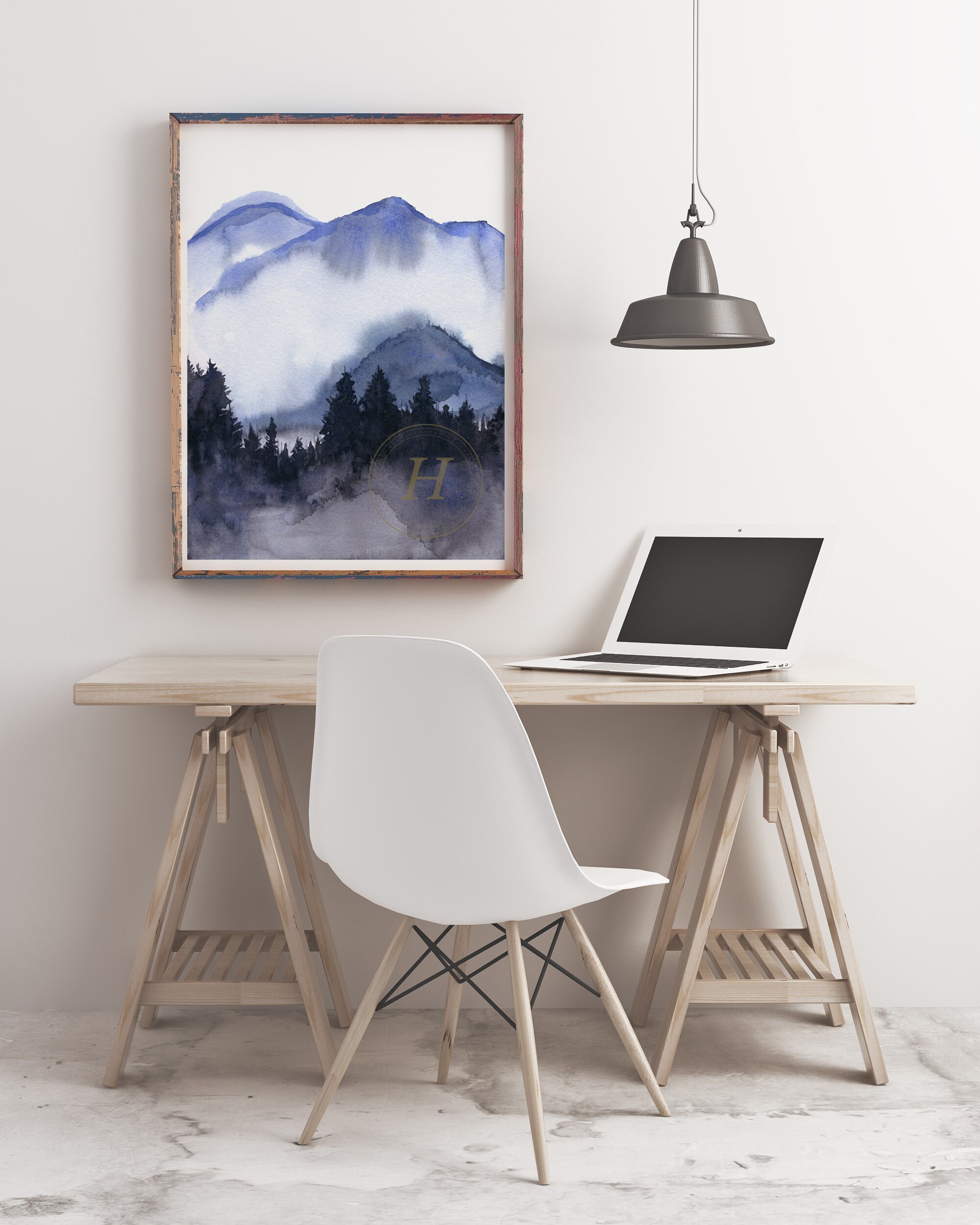 Mountain Landscape Scenery Watercolor Print - Etsy