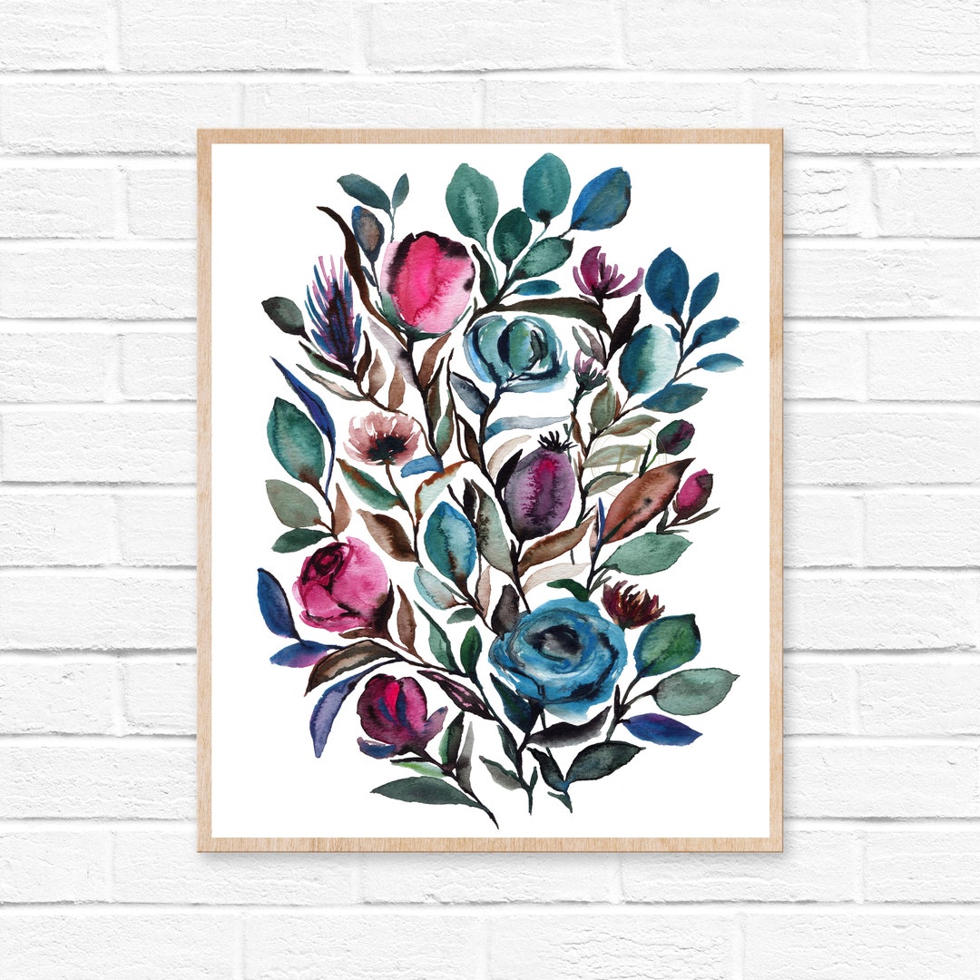 Floral Watercolor Art Print: Botanical Wall Decor - Etsy