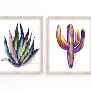Set di 2 opere d'arte di cactus