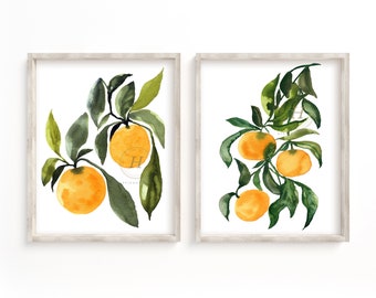 Orange Fruit Watercolor Prints