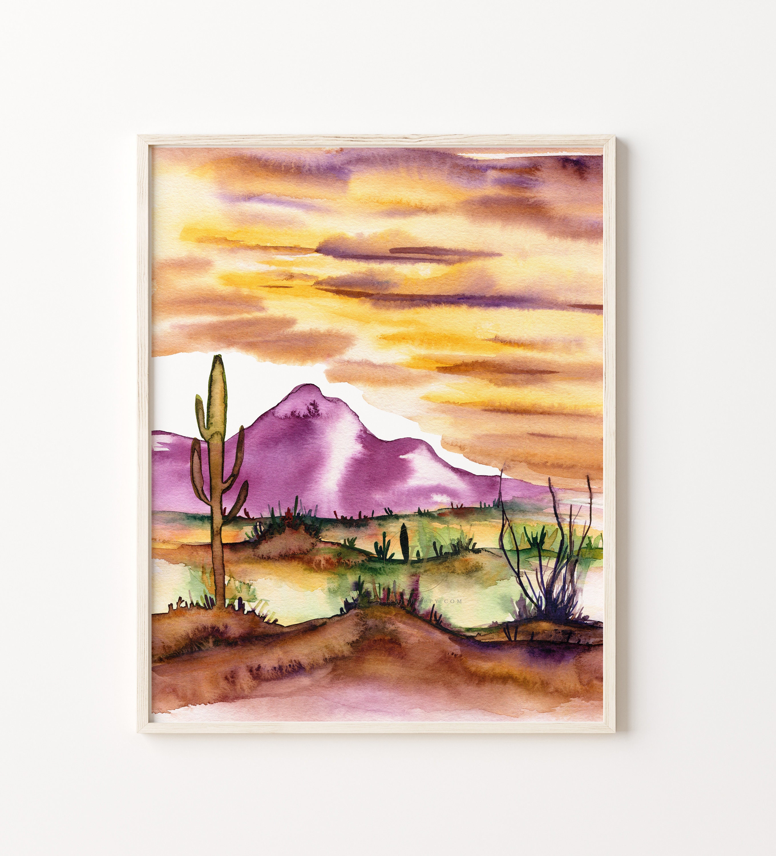 Print - Desert Kong Watercolor Etsy Arizona Hong