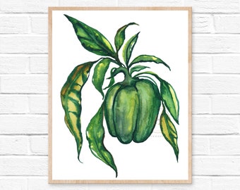Bell Pepper Watercolor Print