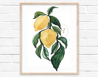 Lemons Watercolor Art Print