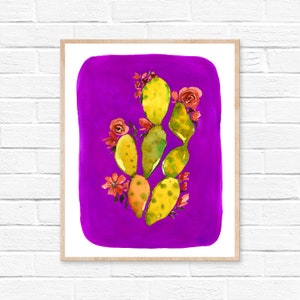 Stampa acquerello di cactus