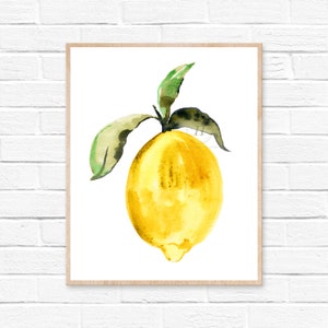 Large Lemon Watercolor Print