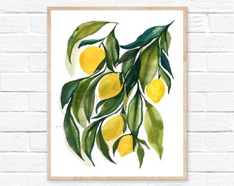Lemon Watercolor print