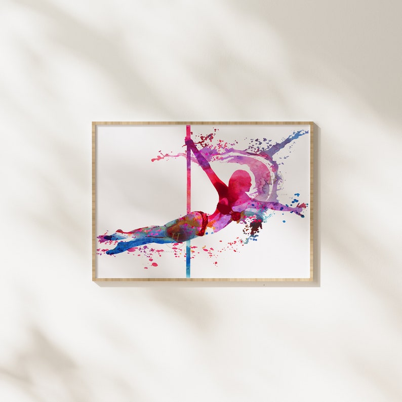 Pole Dancing Art Print, Painted by HippieHoppy image 2