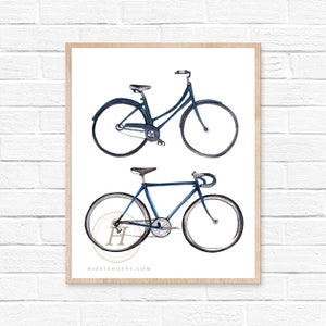 Fahrrad Aquarell Druck