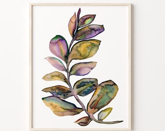 Eucalyptus Watercolor Print: Botanical Leaf Art