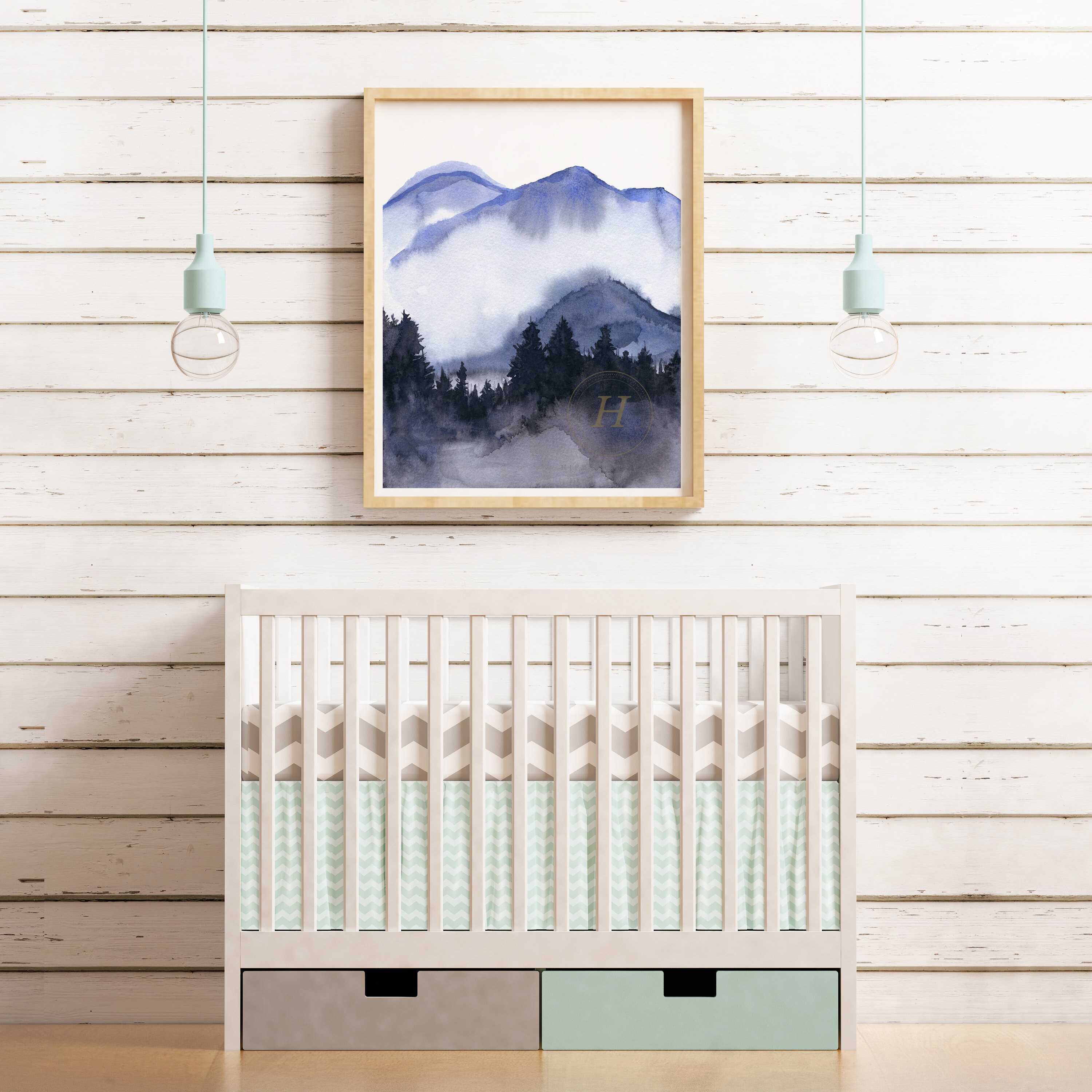 Mountain Landscape Scenery Watercolor Print - Etsy