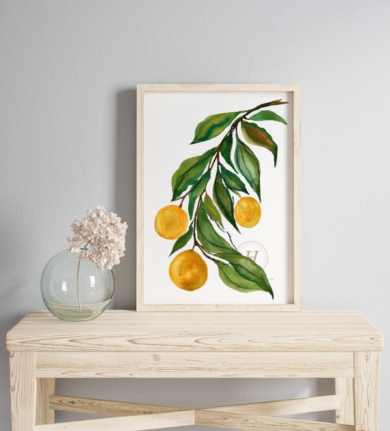 Large Orange Botanical Print Orange Botanical Art Print | Etsy