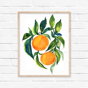 ARANCE FRUTTA Stampa acquerello di agrumi