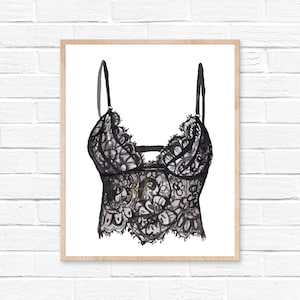 Bra Bathroom Watercolor Print