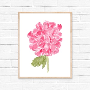 Hydrangea Watercolor Flowers Print
