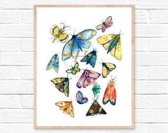 Moth Watercolor Print