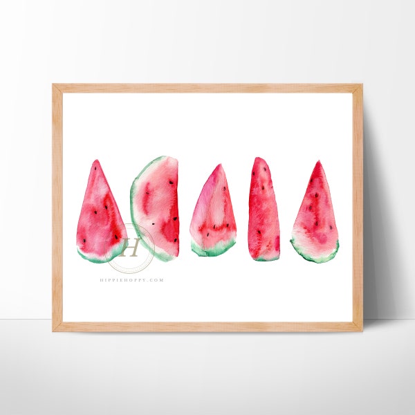 Watermelon Wall Art, Watermelon Décor, Kitchen Art Print, Watercolor Painting, Fruit Wall Art, Summer Home Décor, Summer Wall Art Print