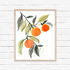 Orange Tree Watercolor Print