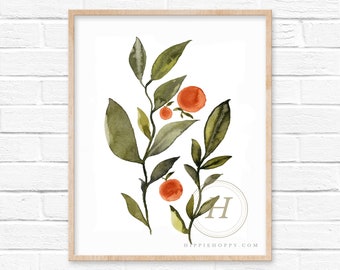 Orange Watercolor Art Print by HippieHoppy