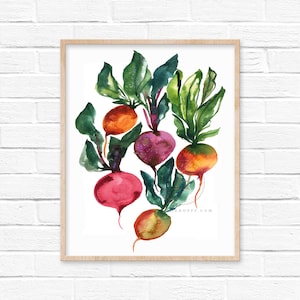 Radish Watercolor Print