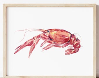 Crawfish Watercolor Print