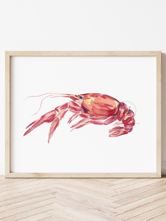 Crawfish Watercolor Print
