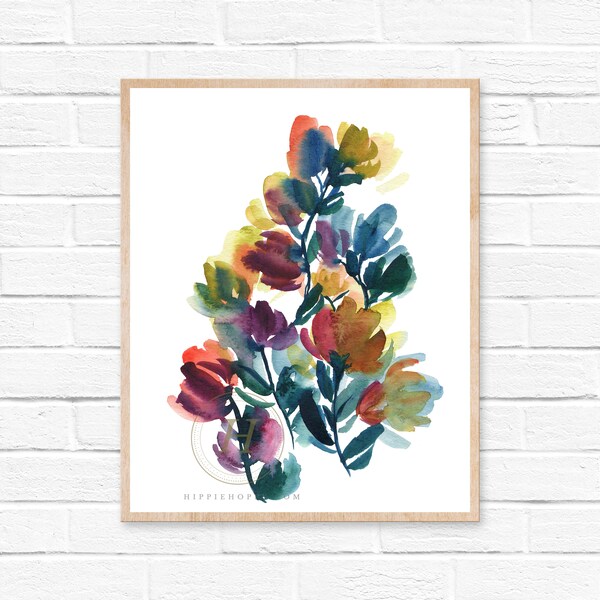 Abstract Floral Art Etsy