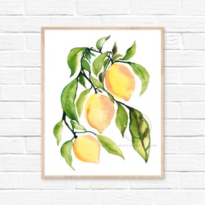 Lemon Branch Watercolor Print