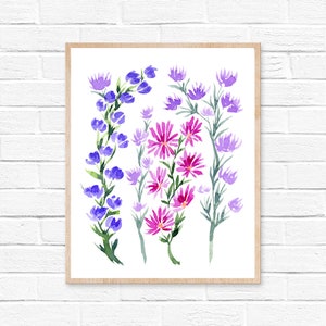 wildflowers Watercolor Print