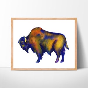 Buffalo Watercolor Print