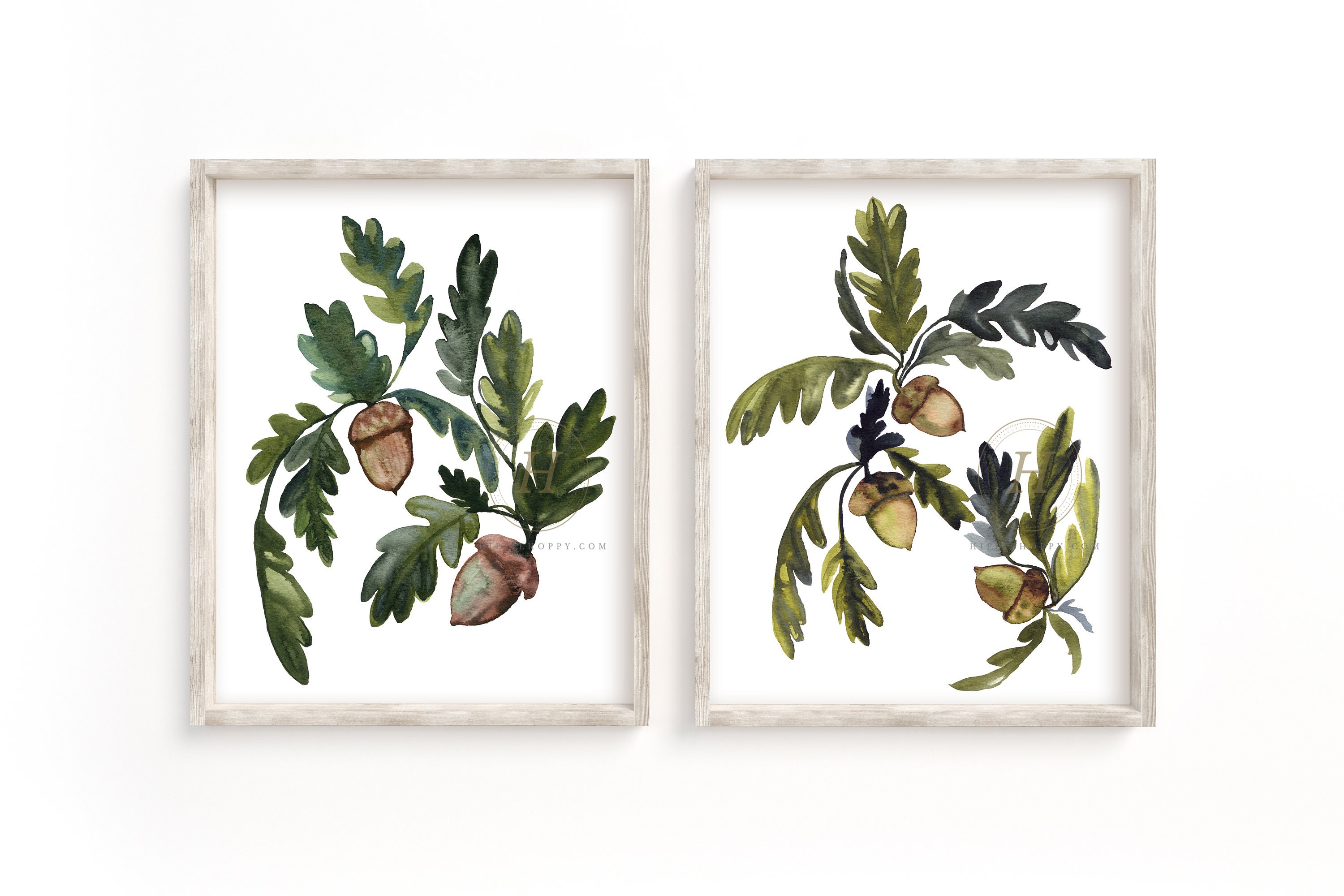 Acorn Print Set of 2 Etsy