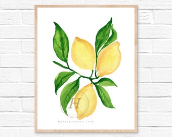 Lemon Watercolor Print