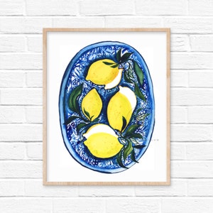 Lemon Watercolor Art Print by HippieHoppy