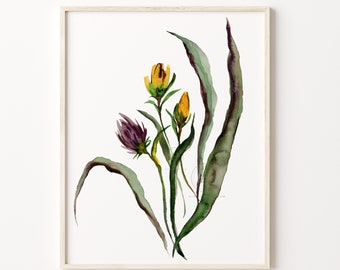 Flower Watercolor Print, Artwork