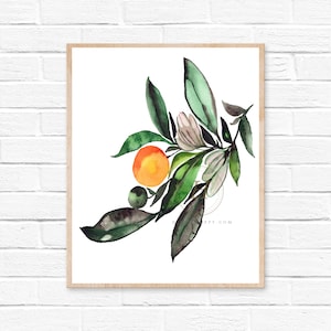 Orange Tree Watercolor Painting